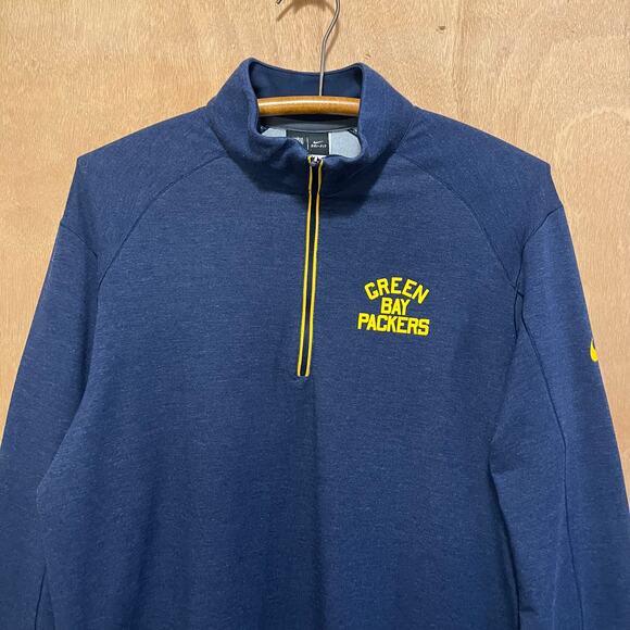 Nike Dri Fit Pullover Jacket 1/4 Zip Green Bay Packers Retro Colors NFL On Field - Picture 3 of 10